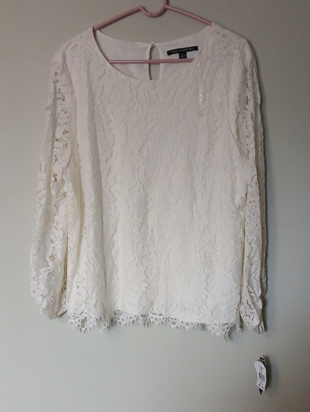 Zac & Rachel Ivory Lace Long-Sleeve Blouse